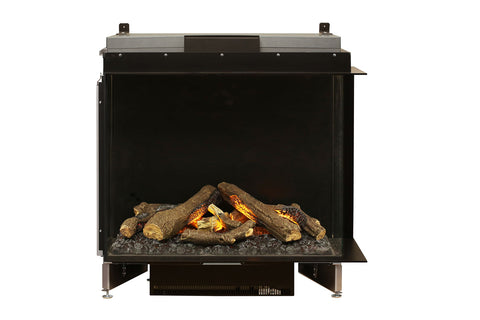Image of Faber E-Matrix 35 -inch 2-Sided Right Corner Water Vapor Built-In Electric Fireplace Firebox | FEF3226L2R | Water Myst Fireplace | Electric Fireplaces Depot