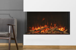 Amantii Tru View Extra Tall Deep 40-inch 3-Sided View Built In Indoor & Outdoor Electric Fireplace with Heater | 40-TRV-XT-XL | Electric Fireplaces Depot