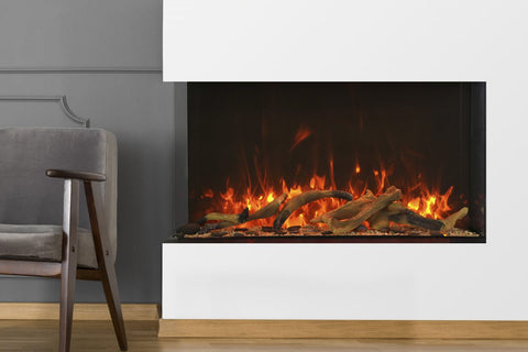 Image of Amantii Tru View Extra Tall Deep 40-inch 3-Sided View Built In Indoor & Outdoor Electric Fireplace with Heater | 40-TRV-XT-XL | Electric Fireplaces Depot