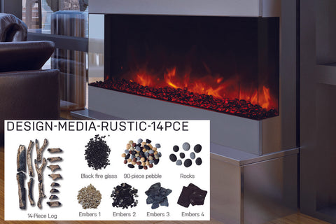 Image of Amantii Panorama 40 inch 3-Sided Built-in Indoor & Outdoor Electric Fireplace - Heater - Electric Fireplaces Depot