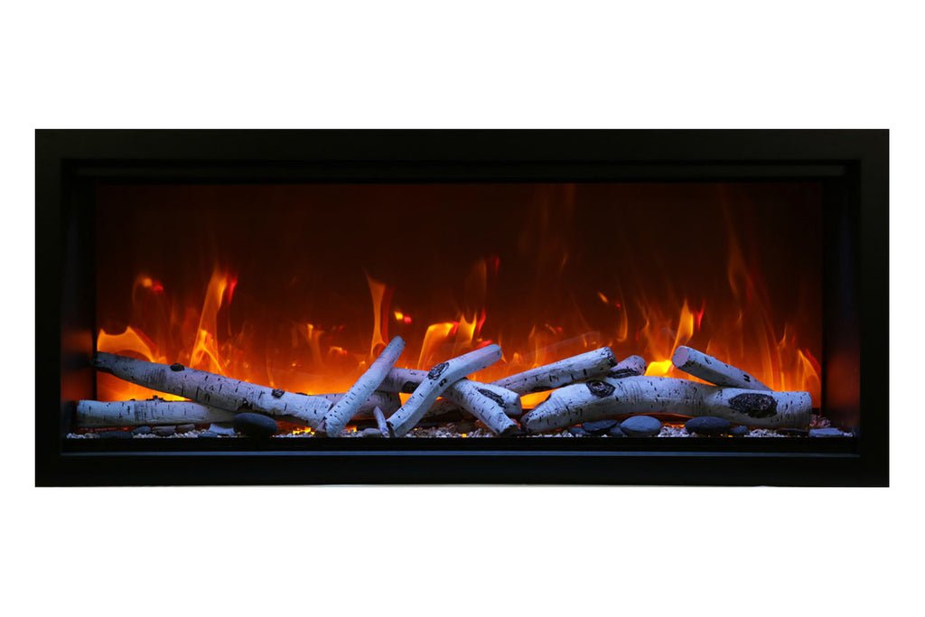 Amantii Symmetry 50'' Built In Fully Recessed Flush Mount Linear Indoor & Outdoor Electric Fireplace | Extra Tall Deep | SYM-50-XT | Electric Fireplaces Depot