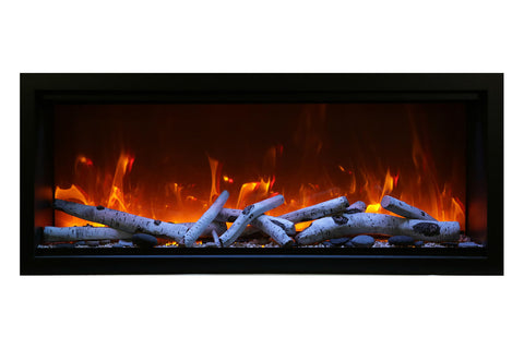 Image of Amantii Symmetry 50'' Built In Fully Recessed Flush Mount Linear Indoor & Outdoor Electric Fireplace | Extra Tall Deep | SYM-50-XT | Electric Fireplaces Depot