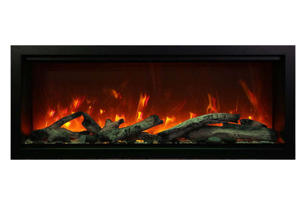 Amantii Symmetry 50'' Built In Fully Recessed Flush Mount Linear Indoor & Outdoor Electric Fireplace | Extra Tall Deep | SYM-50-XT | Electric Fireplaces Depot