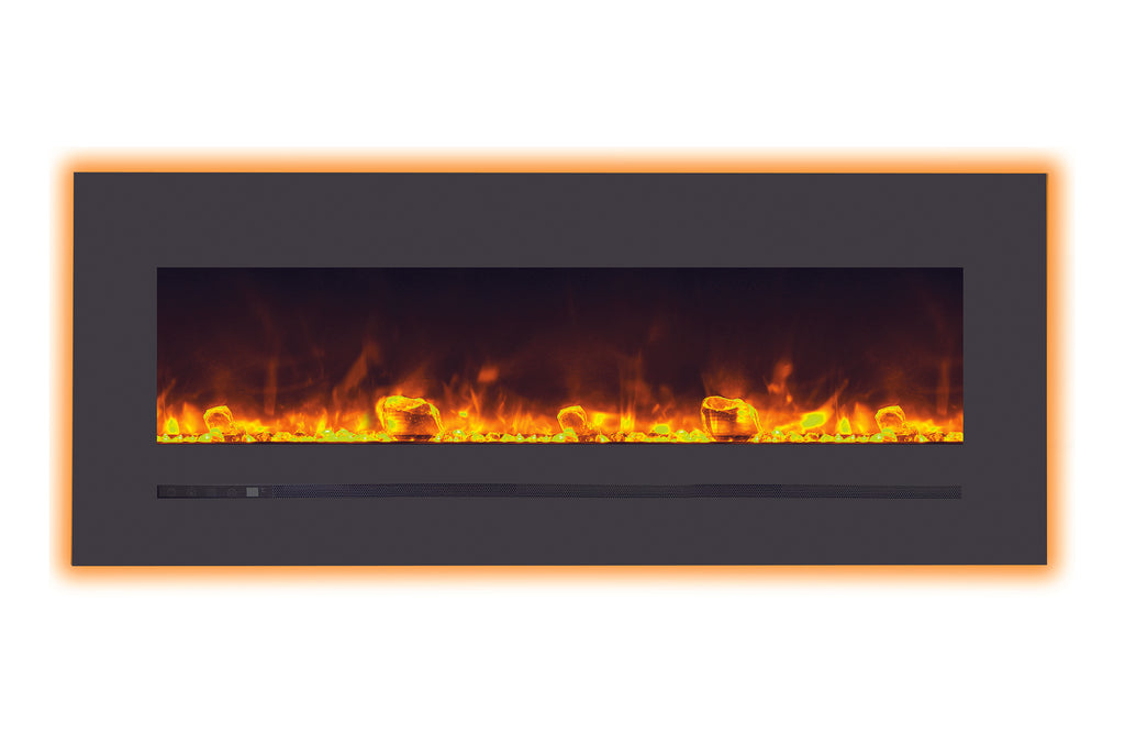 Sierra Flame 55 inch Wall Mount Linear Electric Fireplace - Heater - Electric Fireplaces Depot