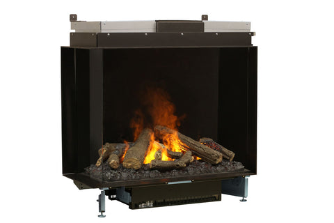 Image of Faber E-Matrix 35 -inch 2-Sided Left Corner Water Vapor Built-In Electric Fireplace Firebox | FEF3226L2L | Water Myst Fireplace | Electric Fireplaces Depot