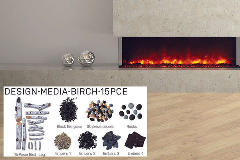 Image of Amantii Panorama 50 inch 3-Sided Built-in Indoor & Outdoor Electric Fireplace - Heater - Electric Fireplaces Depot