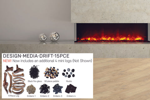 Image of Amantii Panorama 50 inch 3-Sided Built-in Indoor & Outdoor Electric Fireplace - Heater - Electric Fireplaces Depot