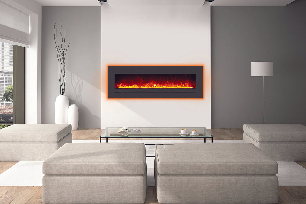 Sierra Flame 78 inch Wall Mount Linear Electric Fireplace - Heater - Electric Fireplaces Depot
