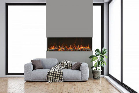 Image of Amantii Tru View Extra Tall Deep 50-inch 3-Sided View Built In Indoor & Outdoor Electric Fireplace with Heater | 50-TRV-XT-XL | Electric Fireplaces Depot