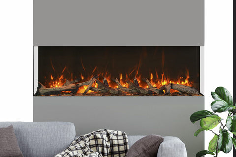 Image of Amantii Tru View Extra Tall Deep 72-inch 3-Sided View Built In Indoor & Outdoor Electric Fireplace with Heater | 72-TRV-XT-XL | Electric Fireplaces Depot