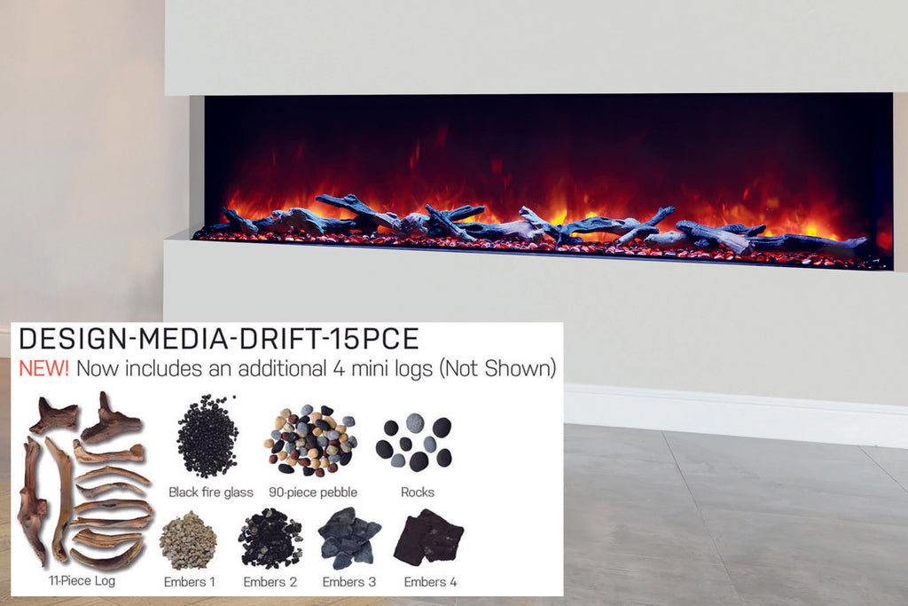 Amantii Panorama 72 inch 3-Sided Built-in Indoor & Outdoor Electric Fireplace - Heater - Electric Fireplaces Depot