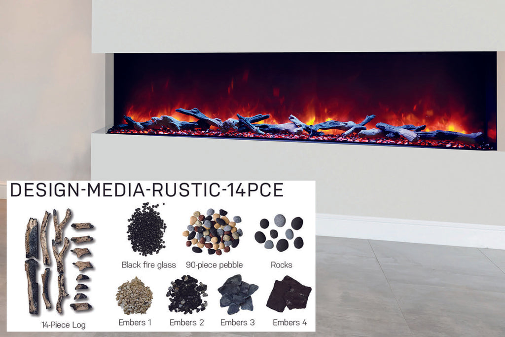 Amantii Panorama 72 inch 3-Sided Built-in Indoor & Outdoor Electric Fireplace - Heater - Electric Fireplaces Depot