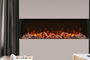 Amantii Tru View Extra Tall Deep 88-inch 3-Sided View Built In Indoor & Outdoor Electric Fireplace with Heater | 88-TRV-XT-XL | Electric Fireplaces Depot