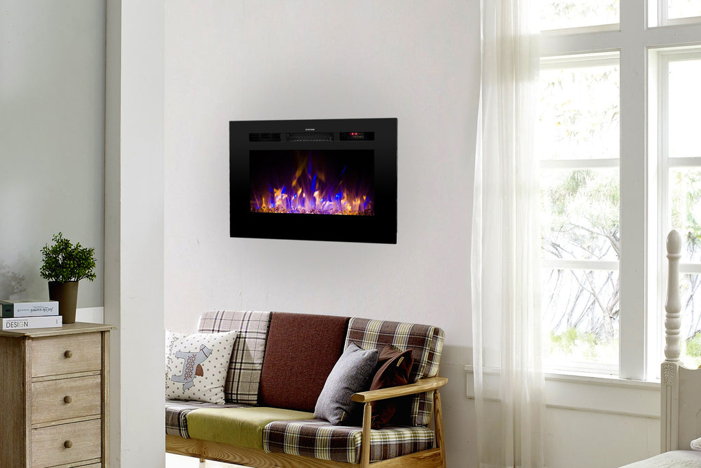 Touchstone Sideline 28 inch Built-in Electric Fireplace - Heater - 80028 - Electric Fireplaces Depot