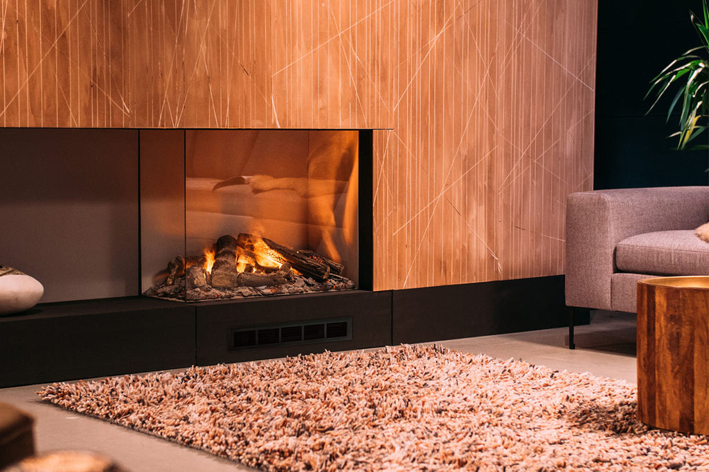 Faber E-Matrix 35 -inch 2-Sided Left Corner Water Vapor Built-In Electric Fireplace Firebox | FEF3226L2L | Water Myst Fireplace | Electric Fireplaces Depot