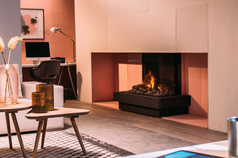 Image of Faber E-Matrix 35 -inch 3-Sided Water Vapor Built-In Electric Fireplace Firebox | FEF3226L3 | Water Myst Fireplace | Electric Fireplaces Depot