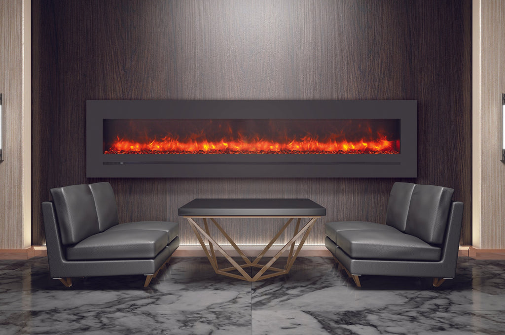 Sierra Flame 96 inch Wall Mount Linear Electric Fireplace - Heater - Electric Fireplaces Depot