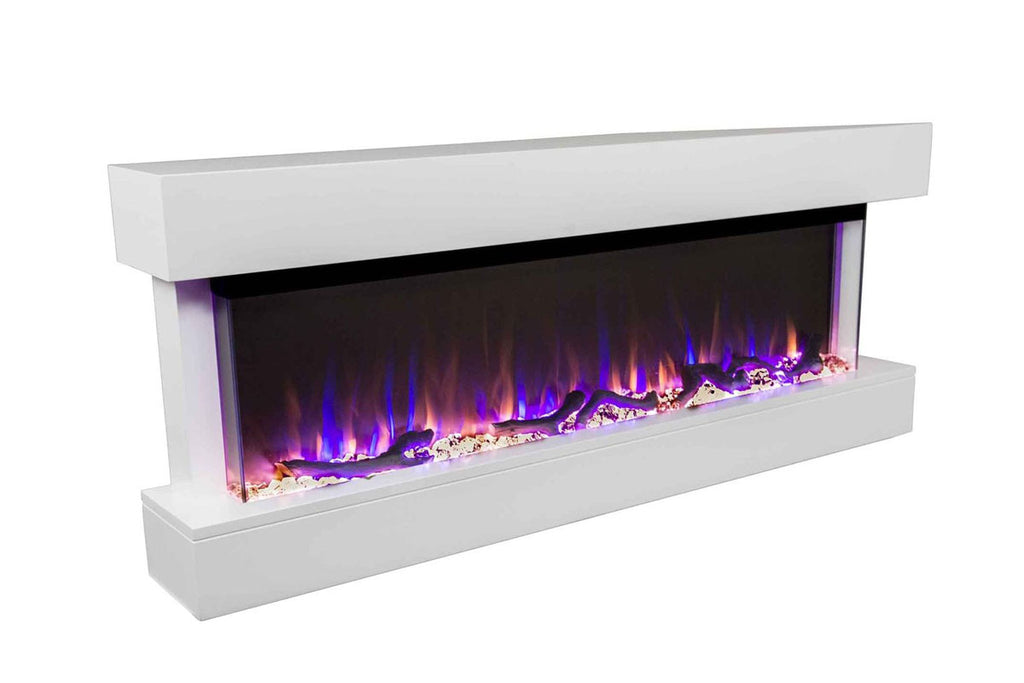 Touchstone Chesmont 50" Wall Mount 3-sided Electric Fireplace in White | 80033 | Electric Fireplaces Depot