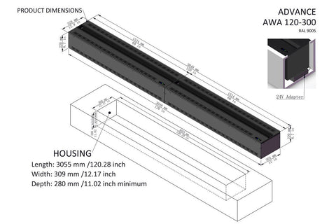 Image of Aquafire Water Vapor 40'' Built-In Electric Fireplace Insert | Water Mist Electric Fireplace | AWA-40-100 | Electric Fireplaces Depot