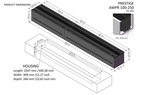 Image of AFireWater Prestige Pro Water Vapor 40'' Built-In Electric Fireplace Insert | Water Mist Electric Fireplace | AWPR-40-100 | Electric Fireplaces Depot