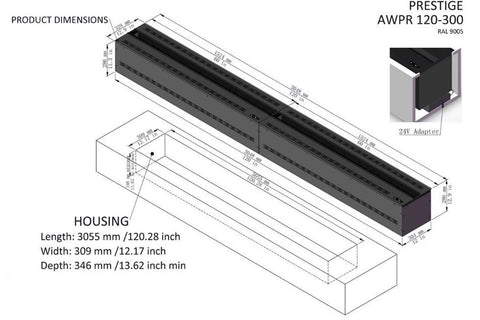 Image of AFireWater Prestige Pro Water Vapor 60'' Built-In Electric Fireplace Insert | Water Mist Electric Fireplace | AWPR-60-150 | Electric Fireplaces Depot