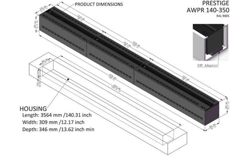 Image of AFireWater Prestige Pro Water Vapor 60'' Built-In Electric Fireplace Insert | Water Mist Electric Fireplace | AWPR-60-150 | Electric Fireplaces Depot