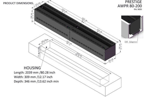 Image of AFireWater Prestige Pro Water Vapor 40'' Built-In Electric Fireplace Insert | Water Mist Electric Fireplace | AWPR-40-100 | Electric Fireplaces Depot