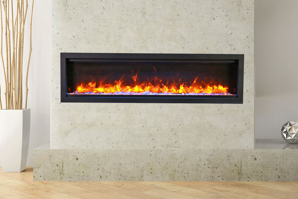 Amantii Symmetry Bespoke 50-inch Wall Mount Recessed Linear Indoor & Outdoor Electric Fireplace | SYM-50 BESPOKE | Electric Fireplaces Depot
