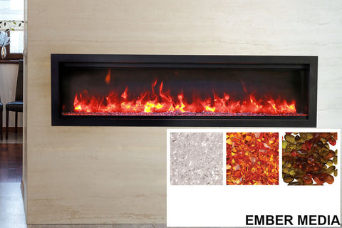 Image of Amantii Symmetry Bespoke 74-inch Wall Mount Recessed Linear Indoor & Outdoor Electric Fireplace | SYM-74 BESPOKE | Electric Fireplaces Depot