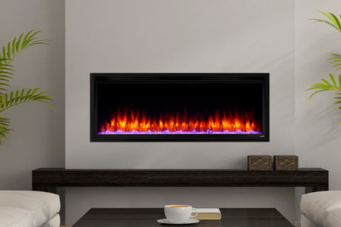 Image of Hearth & Home SimpliFire Allusion Platinum 50 inch Wall Mount Recessed Linear Electric Fireplace Insert | SF-ALLP50-BK | Electric Fireplaces Depot