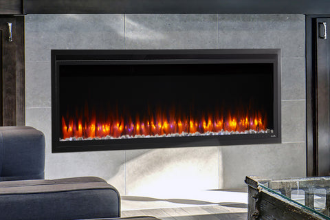 Image of Hearth & Home SimpliFire Allusion Platinum 60 inch Wall Mount Recessed Linear Electric Fireplace Insert | SF-ALLP60-BK | Electric Fireplaces Depot