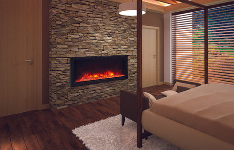 Image of Amantii Panorama 50-in Deep Tall Built-in Indoor & Outdoor Electric Fireplace - Heater - BI-50-DEEP-XT