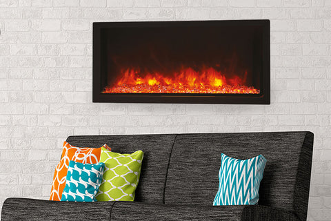 Image of Amantii Panorama 50-in Deep Tall Built-in Indoor & Outdoor Electric Fireplace - Heater - BI-50-DEEP-XT