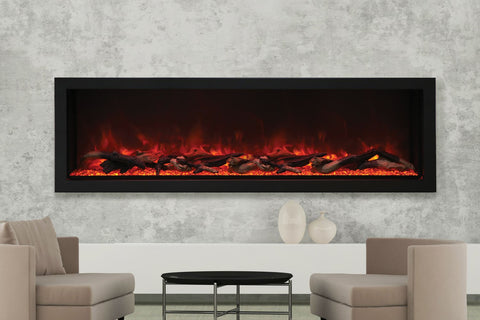 Image of Amantii Panorama 72-in Deep Tall Built-in Indoor & Outdoor Electric Fireplace - Heater - BI-72-DEEP-XT 