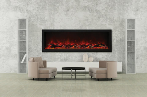 Image of Amantii Panorama 72-in Deep Tall Built-in Indoor & Outdoor Electric Fireplace - Heater - BI-72-DEEP-XT