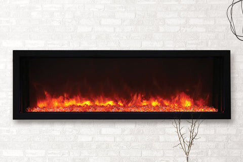 Image of Amantii Panorama 50-in Extra Slim Built-in Indoor Outdoor Electric Fireplace - Heater - BI-50XTRASLIM