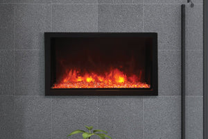 Amantii Panorama 40-in Deep Tall Built-in Indoor & Outdoor Electric Fireplace - Heater