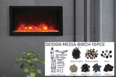 Image of Amantii Panorama 40-in Deep Tall Built-in Indoor & Outdoor Electric Fireplace - Heater - BI-40-DEEP-XT - Electric Fireplaces Depot