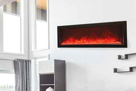 Image of Amantii Panorama 50 inch Slim Built-in Indoor & Outdoor Electric Fireplace - Heater - BI-50-SLIM-OD - Electric Fireplaces Depot