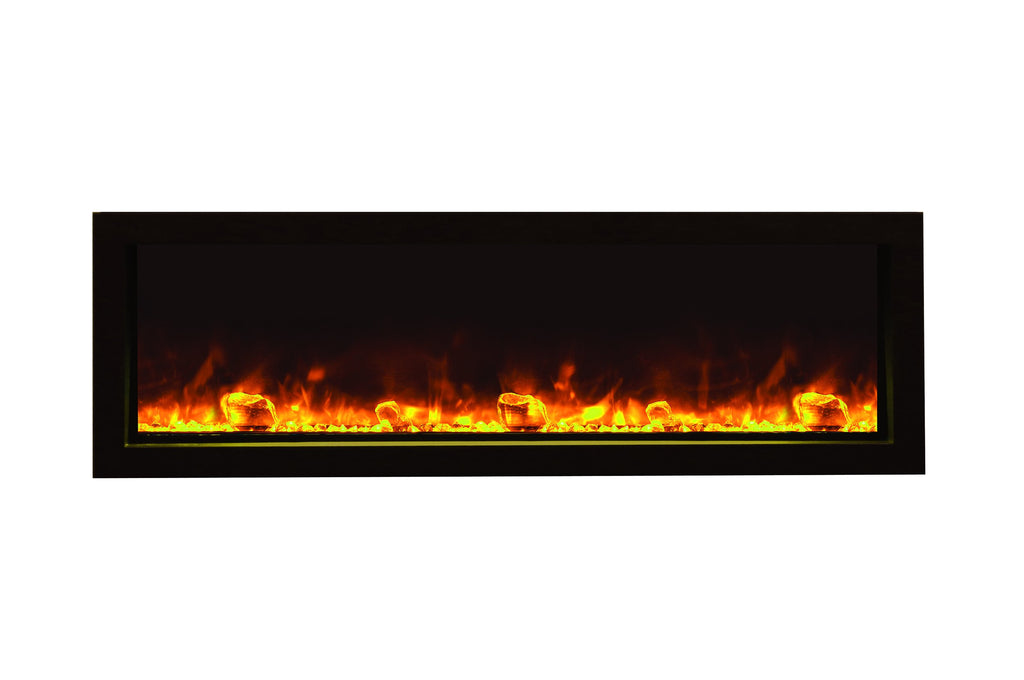 Amantii Panorama 50 inch Slim Built-in Indoor & Outdoor Electric Fireplace - Heater - BI-50-SLIM-OD - Electric Fireplaces Depot