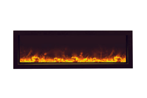 Image of Amantii Panorama 72 inch Slim Built-in Indoor & Outdoor Electric Fireplace - Heater - BI-72-SLIM-OD - Electric Fireplaces Depot