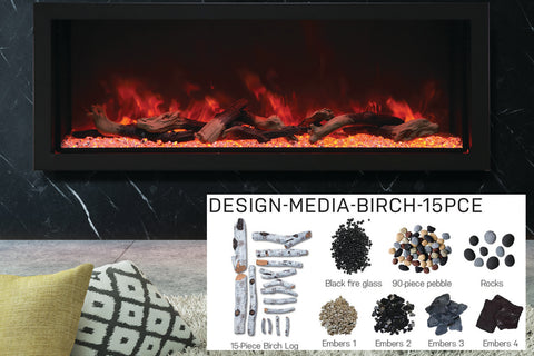 Image of Amantii Panorama 60-in Deep Tall Built-in Indoor & Outdoor Electric Fireplace - Heater - BI-60-DEEP-XT - Electric Fireplaces Depot