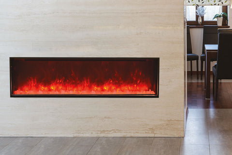 Image of Amantii Panorama 60 inch Slim Built-in Indoor & Outdoor Electric Fireplace - Heater - BI-60-SLIM-OD - Electric Fireplaces Depot
