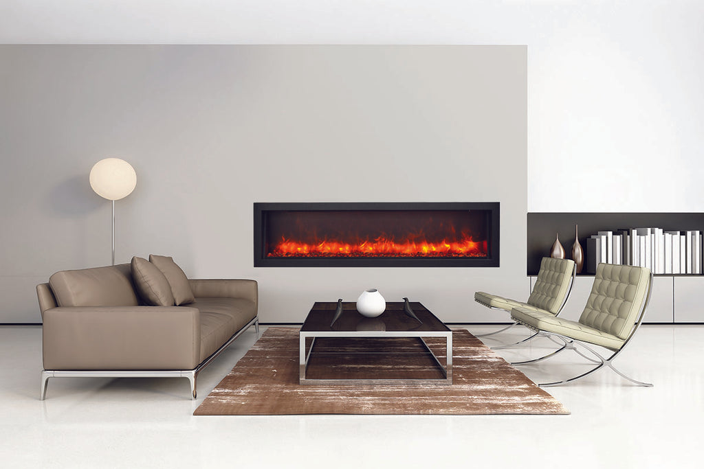 Amantii Panorama 72 inch Slim Built-in Indoor & Outdoor Electric Fireplace - Heater - BI-72-SLIM-OD - Electric Fireplaces Depot