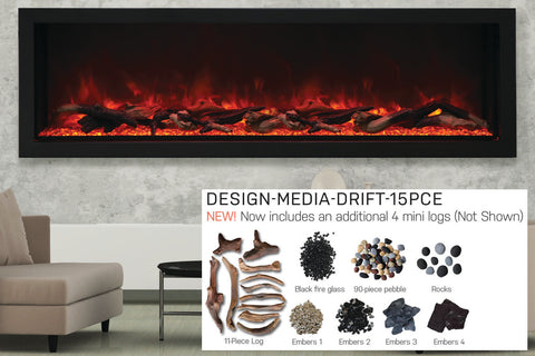 Image of Amantii Panorama 72-in Deep Tall Built-in Indoor & Outdoor Electric Fireplace - Heater - BI-72-DEEP-XT - Electric Fireplaces Depot