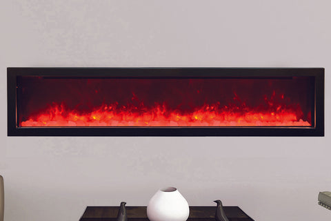 Image of Amantii Panorama 72 inch Slim Built-in Indoor & Outdoor Electric Fireplace - Heater - BI-72-SLIM-OD - Electric Fireplaces Depot