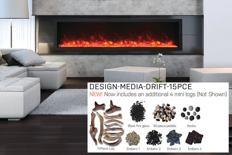 Image of Amantii Panorama 88-in Deep Tall Built-in Indoor Outdoor Electric Fireplace - Heater - BI-88-DEEP-XT