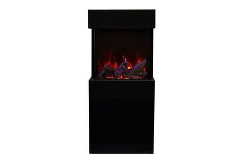Image of Amantii Wall Mount Freestanding Cube Lumina 3-Sided View Indoor Outdoor Electric Fireplace | CUBE-2025WM-LUMINA