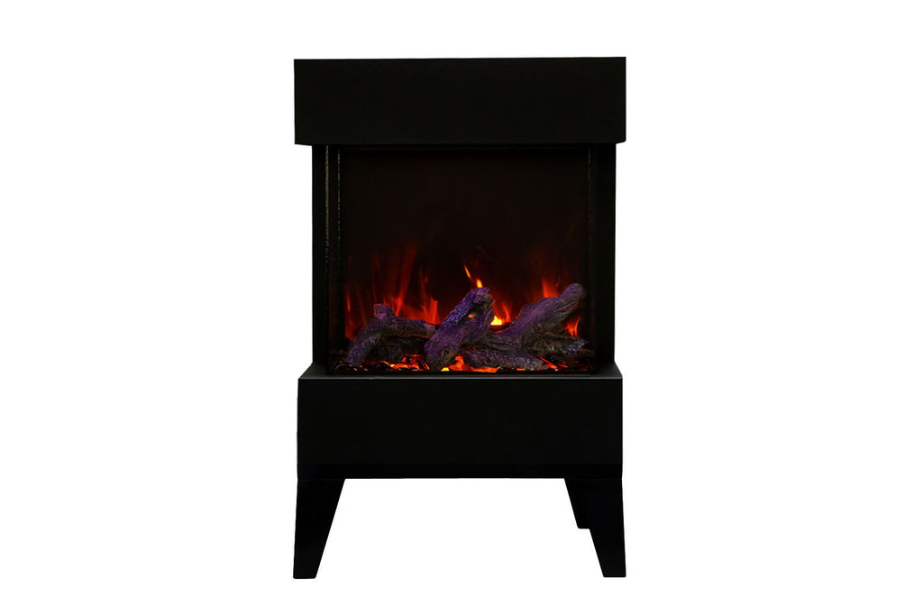 Amantii Wall Mount Freestanding Cube Lumina 3-Sided View Indoor Outdoor Electric Fireplace | CUBE-2025WM-LUMINA