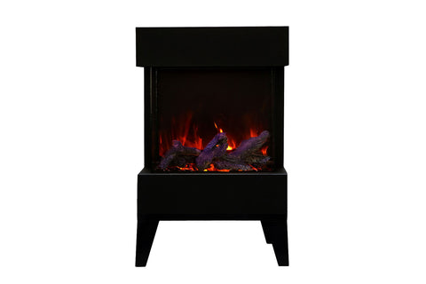 Image of Amantii Wall Mount Freestanding Cube Lumina 3-Sided View Indoor Outdoor Electric Fireplace | CUBE-2025WM-LUMINA